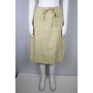 VINTAGE WOMEN'S BEIGE WRAP SKIRT - ECCOBAY - SIZE 11